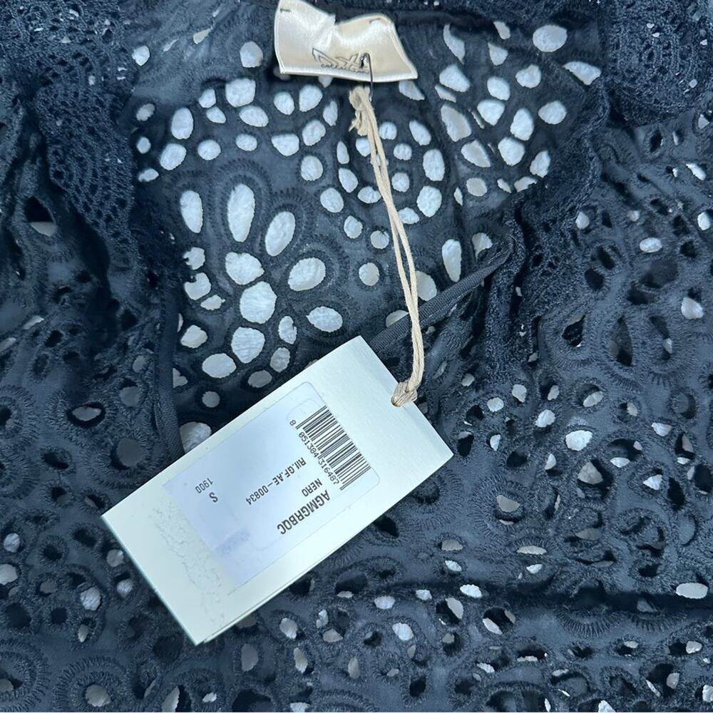 NWT DX Collection Black Eyelet Lace Maxi Dress Size S Beach Resort Cover Up - Picture 8 of 12